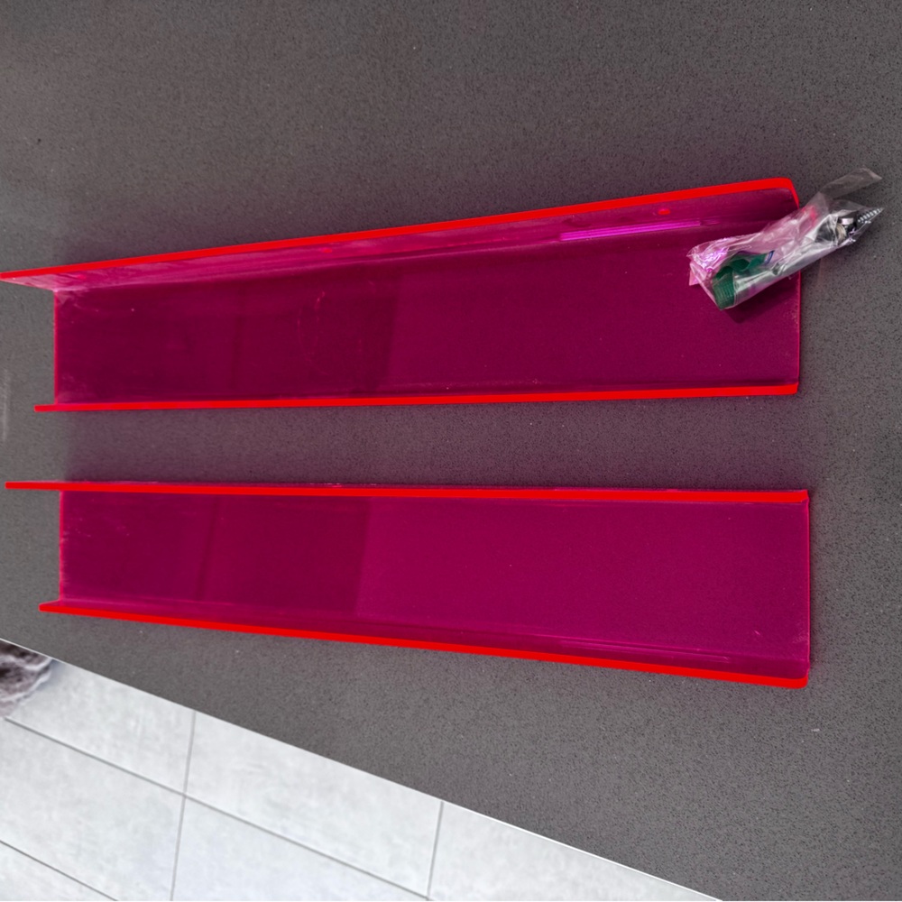 Acrylic Wall Display Shelves - Pink and Red